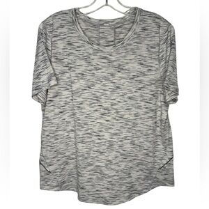 Lululemon Run It Out Short Sleeve Tee Heathered Gray Black Size 10